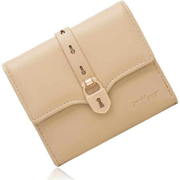 Women's RFID Blocking Trifold Wallet Apricot